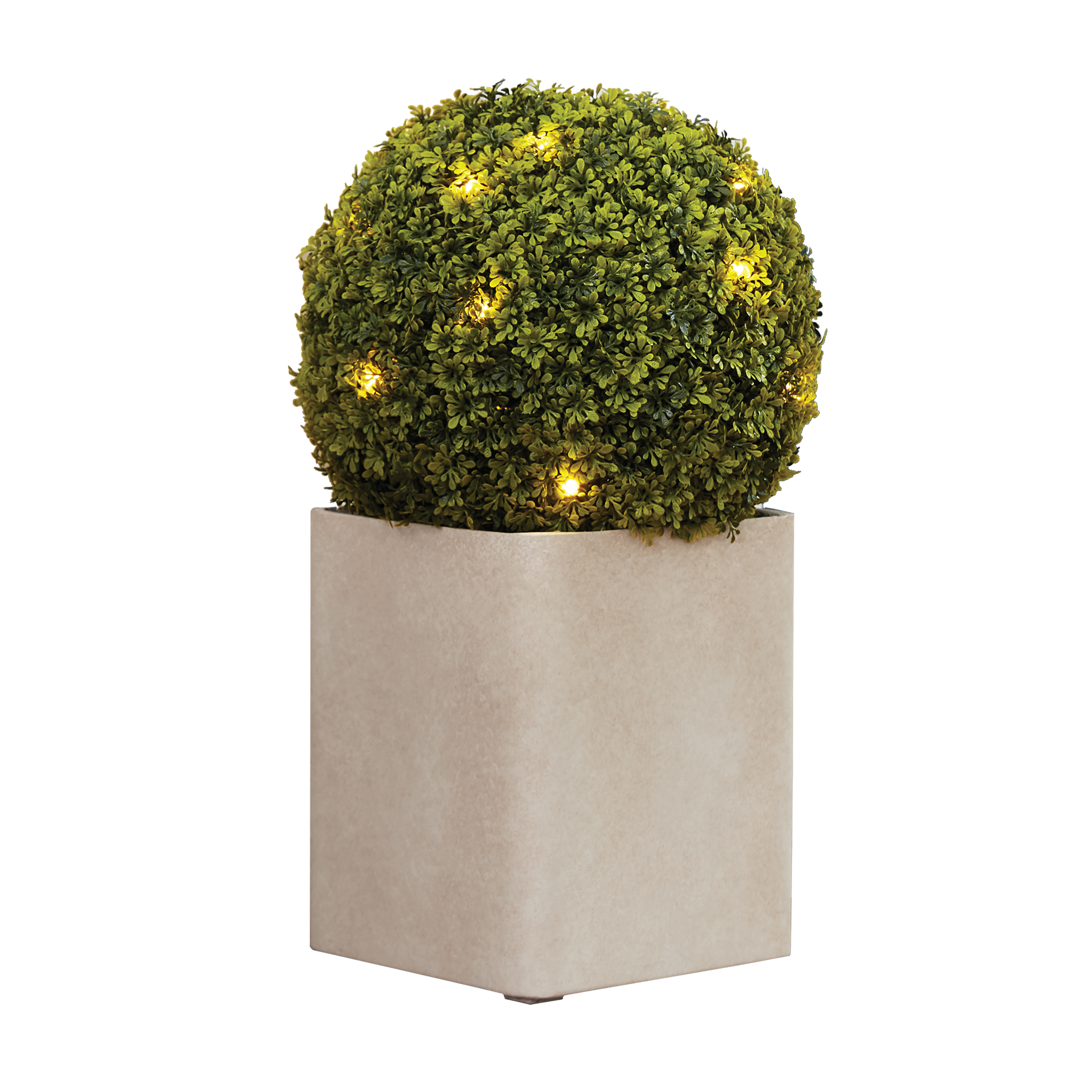 Better Homes & Gardens Outdoor Round 20"H Artificial Topiary Décor with Battery Powered Warm White LED Lights Eyebright - image 5 of 8