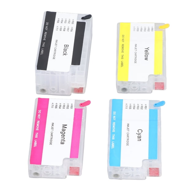 Cartuchos Recargables, Cartucho De Tinta, Accesorios De Impresora De Repuesto De Caja De Tinta Recargable De 4 Colores Con Permanente Para Impresión, Varillas