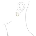 thumbnail image 3 of Bling Jewelry Womens CZ Double Row Emerald Cut Hoop Earrings Gold Plated 1 Inch, 3 of 5