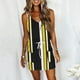 thumbnail image 2 of Mujeres Casual con cuello en V sin mangas Vendaje Estampado de rayas Chaleco suelto Sling Dress OAVQHLG3B Store lin121212, 2 of 4