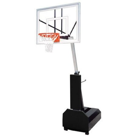 Navy Blue Team Ball - First Team Fury Turbo Steel-Glass Portable Basketball System44; Navy Blue