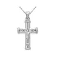 thumbnail image 1 of Collier Pendentif Croix Crucifix Réversible en Or Blanc 14 K avec Chaîne, 1 of 4