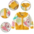thumbnail image 7 of Godderr Kids Toddler Girls Knitted Sweater Outwear Baby Winter Warm Cardigan Jacket Coat Newborn Cartoon Printing Lapel Buttons Knitted Sweater Top for 12M-6T, 7 of 7