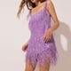 thumbnail image 4 of Vestidos de Fiesta Elegantes con flecos y tirantes finos para mujer tirantes verano Ygjytge Púrpura T M para Mujer, 4 of 6