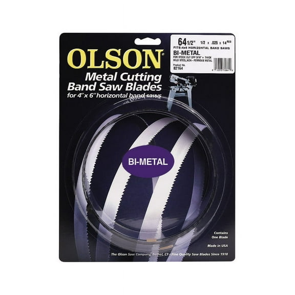 Olson Saw BM82264 Bi-Metal Band Saw Blade, 14-TPI, 64.5" x 1/2"