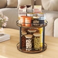 thumbnail image 6 of LAMU 10.2'' Wood Lazy Susan Turntable Organizer for Cabinet, 2 Tier Lazy Susan Spice Rack Organizer for Kitchen, Table Top, Countertop, Pantry, Medicine Organizer, 6 of 8