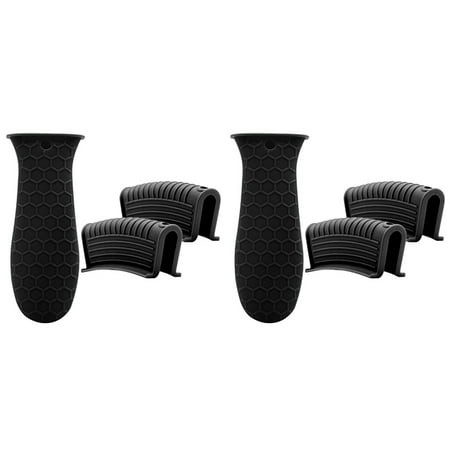 

2X Silicone Hot Handle Holder Cover Set Assist Pan Handle Sleeve Potholders Cast Iron Skillets Handles Grip Covers