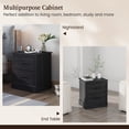 thumbnail image 6 of Costway 2 Drawer Nightstand Bedside Table Compact Sofa End Table Dark Grey Oak, 6 of 8