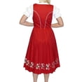 thumbnail image 4 of Dirndl Trachten Haus 3 Piece Long German Oktoberfest Dirndl Cotton Dress for Womens and Girls - Red, 4 of 12