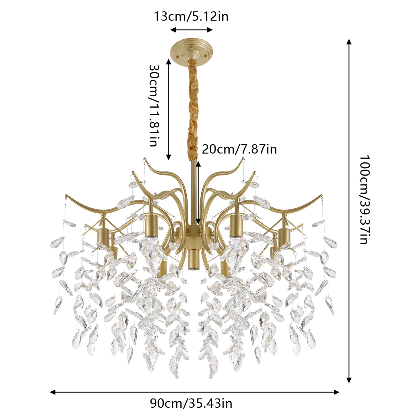 Gold Chandelier Lighting Fixtures Living Room Ceiling Light Fixture Pendant Lighting Chandelier for Home