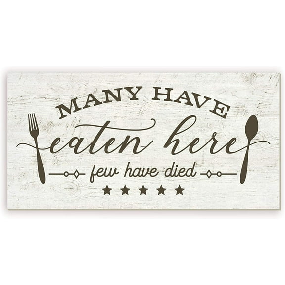 Many Have Eaten Here Rustic Framed Wood Farmhouse Wall Sign 9x18 (Unframed)