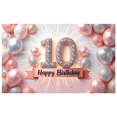 thumbnail image 6 of Elegant Design Birthday Banner 10th Birthday Pink Balloon Celebration Backdrop for Kids Party Event Decoration Anniversary, 6 of 6