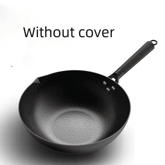 Sartén de hierro sartén antiadherente sin revestimiento wok 32cm sartén para el hogar wok ollas de regalo