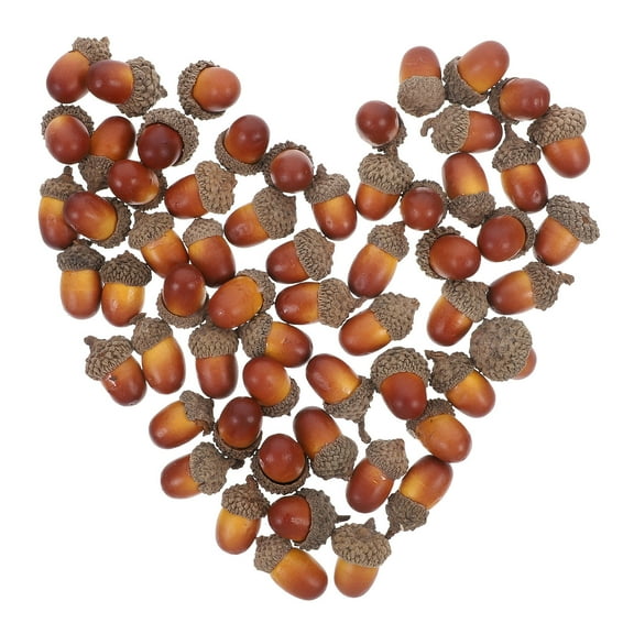 HONMEET Lifelike Artificial Acorns in Light Brown, Foam and Natural Material, Perfect for Decor 60Pcs