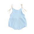 thumbnail image 2 of Caoirhny Newborn Sleeveless Ribbed Romper, Baby Girls Tie-up Arch Bridge Pattern U-shaped Neck Playsuit, 2 of 8