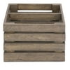HUBERT® Natural Reclaimed Wood Slatted Wine Crate with Divider - 18" L x 16" W x 13" H