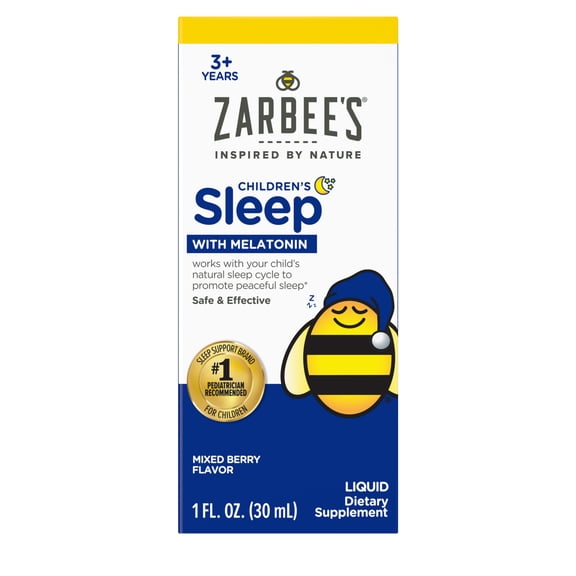 Zarbee's Children's Sleep Liquid with Melatonin, Natural Berry