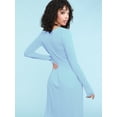 thumbnail image 4 of Made by Johnny Women's Comfy Casual Long Sleeve Flowy Dresses Loose Plain Dress with Pockets M AQUA, 4 of 6