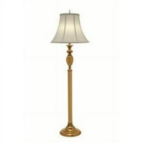 Stiffel FL-1320-AC9826-UBR 60 in. Umbered Brass Floor Lamp with Pearl Supreme Satin Shade