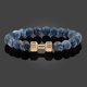 thumbnail image 2 of Pulsera con mancuernas para hombre y mujer, brazalete de cuentas ajustable, joyería de Yoga, brazaletes originales, color negro, 2 of 4