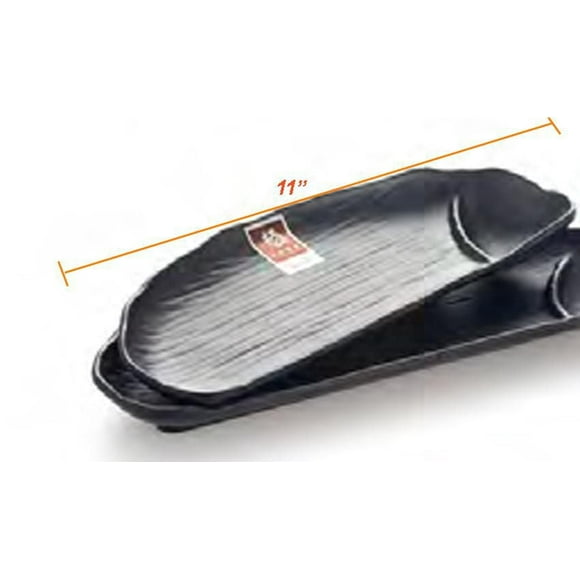 SUNWEALTH Elegant Melamine Sushi Plate with Sauce Dipping Compartment, Sushi / Appetizer / Snacks