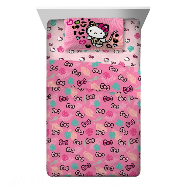 hello kitty kids twin sheet set pink sanrio walmart com