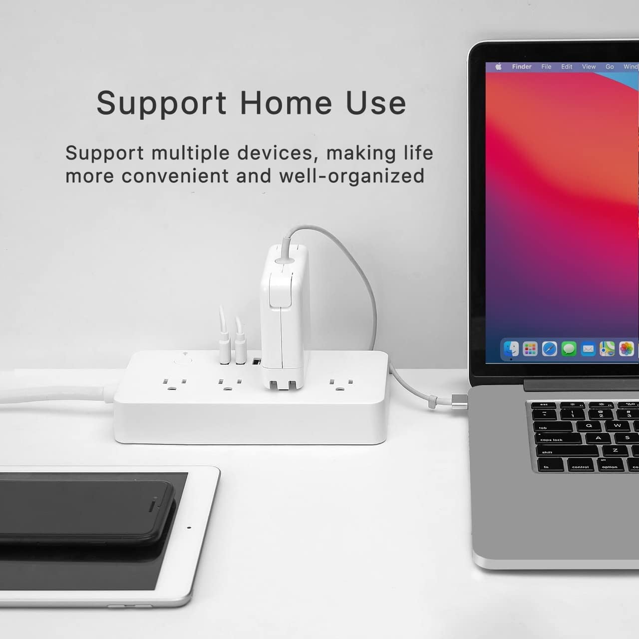 Smart Power Strip WiFi Plug Multiple Outlet Surge Protector 4 AC Outlets 4 USB Port,15A, Remote Control Timing Schedule Compatible with Alexa Echo, Google Home, IFTTT White