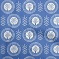 thumbnail image 1 of oneOone Rayon Medium Blue Fabric Asian Floral Block Craft Projects Decor Fabric Printed By The Yard 56 Inch Wide, 1 of 4