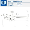 thumbnail image 3 of Wellspeed 56 in. 3-Blade Indoor Matte White Indoor Ceiling Fan with LED Light Kit and Remote Control, 3 of 15