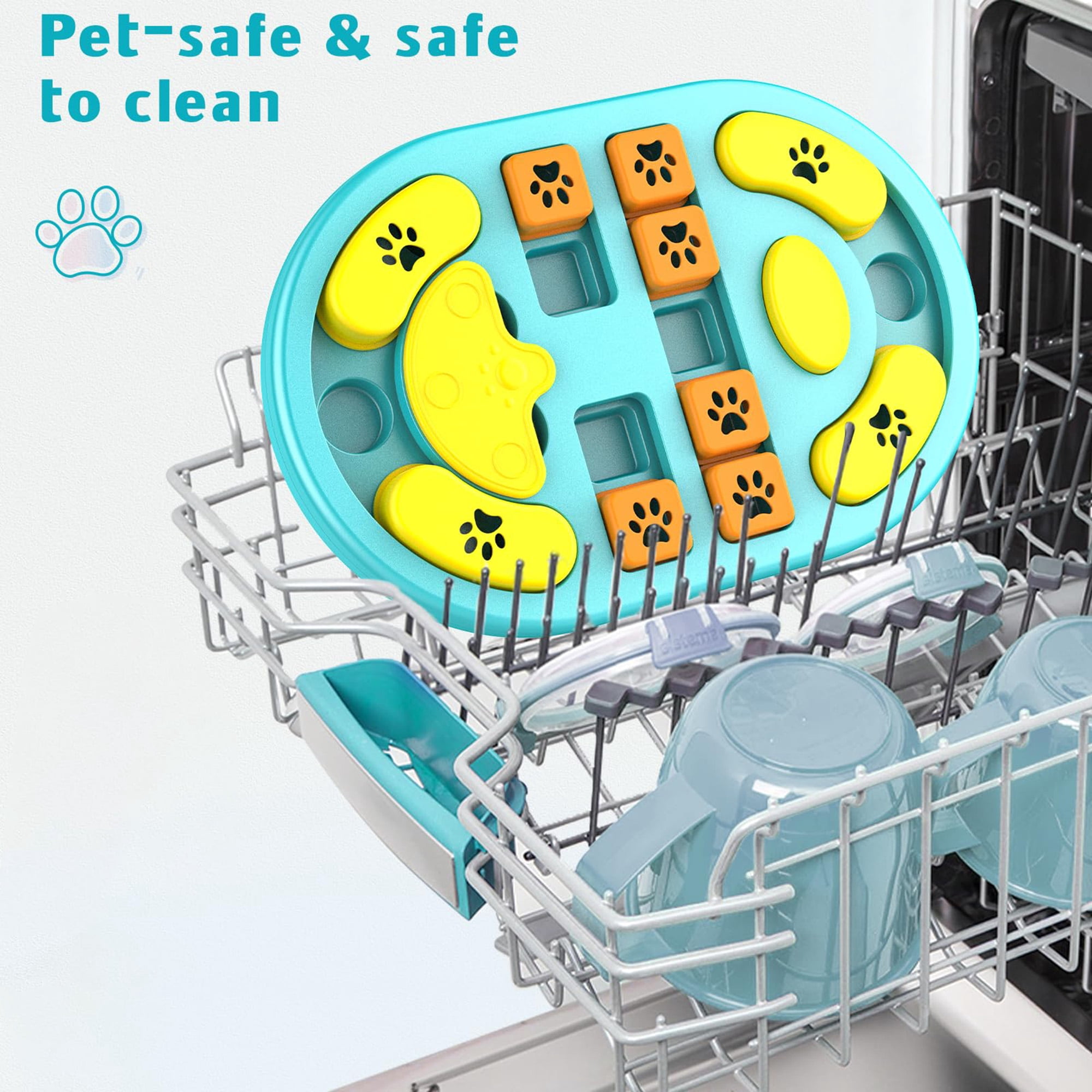 Interactie Dog Puzzle Toy for Mental Stimulation,IQ Training Treat Dispenser with Non-Slip Base,Slow Feeder Enrichment Game for Puppies Small Medium Large Dogs Cats to Reduce Boredom & Anxiety, Blue