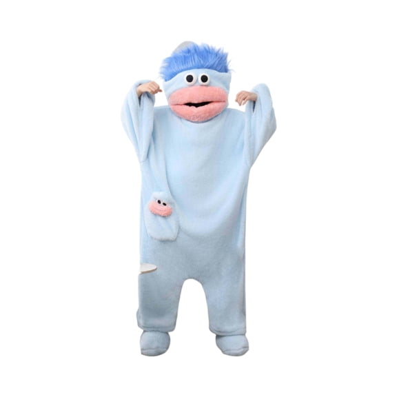 Sewkxo Big Mouth Monster Onesie Silly Monster Onesie Plush Onesie Pajamas Cozy Home Loungewear (No Shoes Included),Blue XL