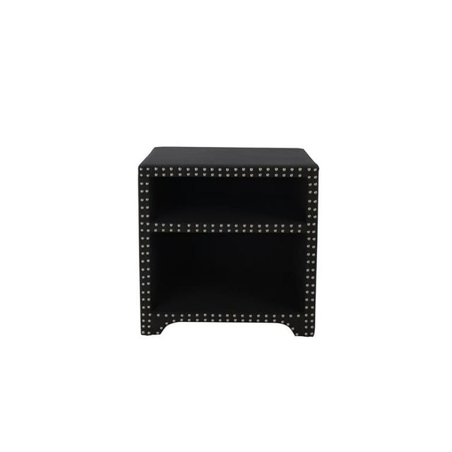 Jason Table d'Appoint avec des Accents de Tête de Clous Noir de Jet