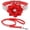 Red-Style 2, variant on Mumup Rhinestone Bling Leather Dog Collar and Leash Set, Cute Dazzling Sparkling Soft Velvet Dog Cat Collar Crystal Diamond Puppy Collar