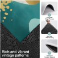 thumbnail image 3 of Teal and Gold Marble Wavy Lines Pattern Kitchen Rugs Sets Of 3,Kitchen Runner Rugs Non Skid Washable,Decorative Kitchen Floor Mats for Kitchen,Sink,Laundry,17"x30"+ 17"x47" + 17"x59", 3 of 6