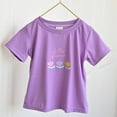 thumbnail image 4 of Gubotare Girl Top Girls' Short Sleeve Crop Tops Kids' Summer Dance Cropped T Shirts (Purple,Size 6-7 Years), 4 of 5