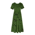 thumbnail image 3 of IROINNID Summer Dresses for Women 2024, Plus Size Wedding Guest Maxi Dresses for Women , Short Sleeve and Round-neck Sun Flowy Dresses for Vacation Dresses, 3 of 4