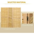 thumbnail image 3 of HOMCOM 4 Panel Room Divider, 5.5' Tall Bamboo Portable Folding Privacy Screens, Hand-Woven Double Side Partition Wall Dividers for Home Office, Natural, 3 of 5