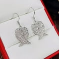 thumbnail image 2 of Feather Drop Earring Women Gift Adorable 925 Silver Cubic Zircon Jewelry, 2 of 6