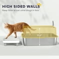 thumbnail image 4 of PawHut Extra Large Stainless Steel Cat Litter Box High Sided, Anti-Urine Leakage, Easy Cleaning, Non-Sticky,  Never Absorbs Odors, Include Scoop & Pad, 4 of 9