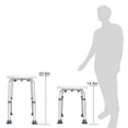 thumbnail image 3 of Kepooman Adjustable Round Shower Stool Bath Chair with Aluminum Legs and Non-Slip Rubber, Bath Shower Chair for Seniors, Elderly, Shower Bench Seat, White, 3 of 7