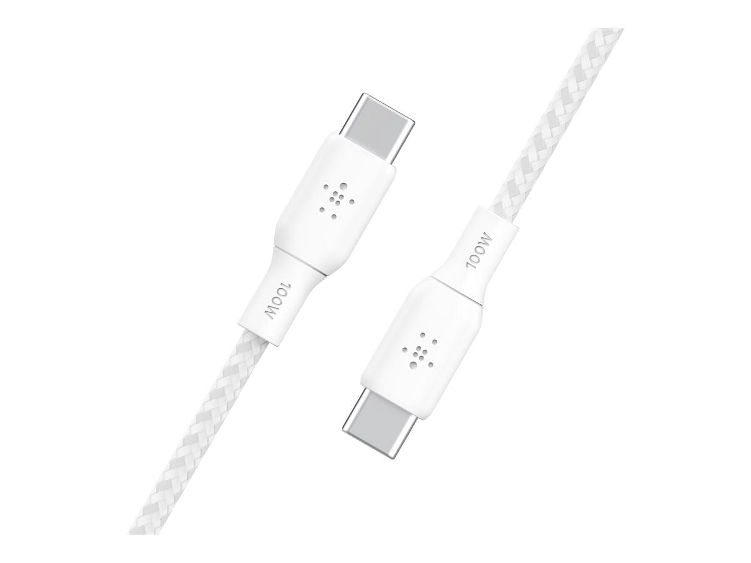 Belkin BoostCharge USB-C to USB-C Cable 2-Pack, 6.6ft, 100W PD – Fast Charging for iPhone 16, MacBook, Galaxy S25, Pixel, Nintendo Switch 2 – White