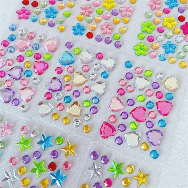 Pegatinas de gemas, pegatinas de diamantes de imitación, pegatinas de joyas autoadhesivas, gemas brillantes para manualidades, gemas adhesivas para maquillaje, bricolaje, ojos, uñas