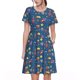 thumbnail image 1 of Balery Cosmos Rockets Vestidos sueltos de manga corta para mujer, vestidos de verano 2025, vestidos casuales de corte A con vuelo., 1 of 6