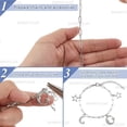 thumbnail image 4 of 1 caja de 12 pulseras de eslabones de cadena de plata con clip de papel, pulsera de cadena de acero inoxidable 304 con extensión de plata y cierre de pinza de langosta., 4 of 7