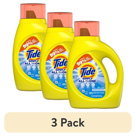 (3 pack) Tide Simply Refreshing Breeze, 22 Loads Liquid Laundry Detergent, 31 fl oz