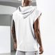 thumbnail image 4 of Camisetas sin mangas con capucha para entrenamiento para hombre, camisetas musculosas para culturismo, camisetas sin mangas para gimnasio, Blanco, 4 of 6