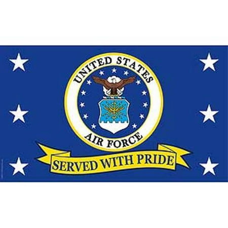 Poly Us Flag Kit - US Air Force Served with Pride Super Poly Full Sized Flag 3'x5'