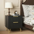 thumbnail image 6 of Behost Black Nightstand for Bedroom Living Room,Modern 2 Drawer Nightstand Bedside Table with Storage, 6 of 10