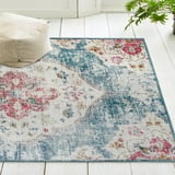 ReaLife Rugs Machine Washable Printed Vintage Distressed Bohemian Light ...