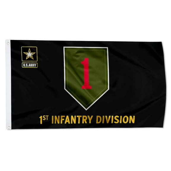 Yanbooch US Army 1st Infantry Division flag banner with Grommets Man cave Decor 3x5Feet